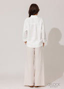 Linen Deep V-Neck Top - 120826