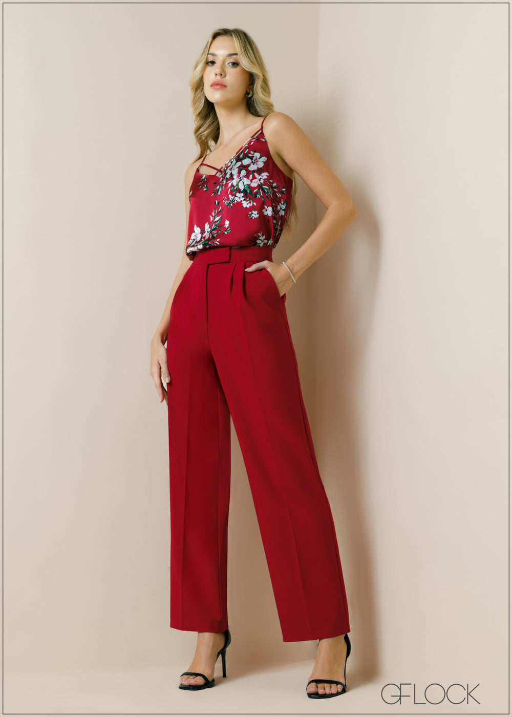 High Waisted Crease Line Detailed Pant - 091223