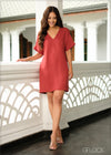 V-Neck Shift Dress - 220923