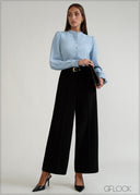 Straight Leg Pintuck Pant - 070926