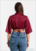 Tie-Up Detail Crop Top - 121124