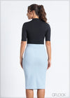 Pencil Skirt With Side Slit - 050824