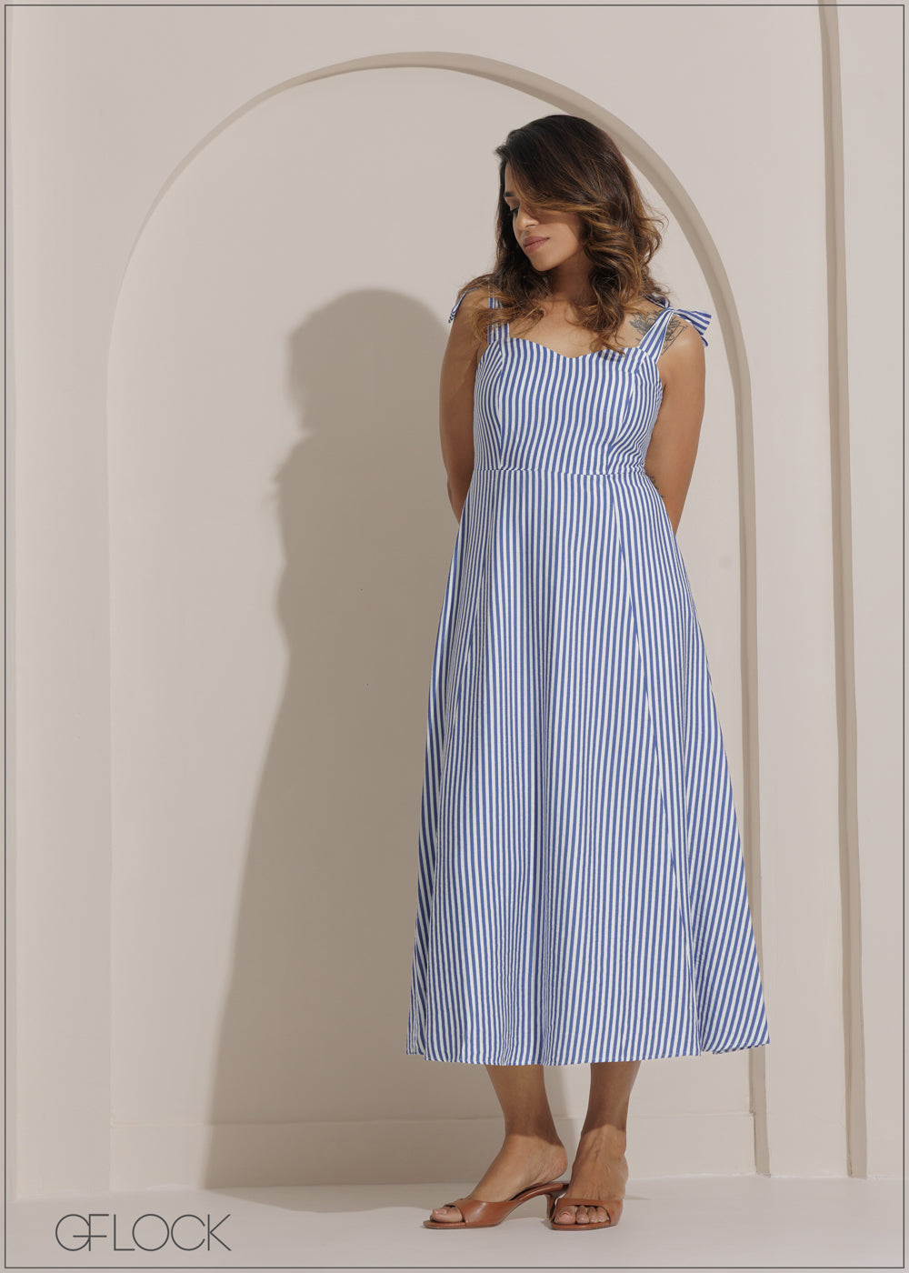 Stripe Midi Dress - 271025