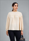 Oversized Blouse With Gatherings - 260224