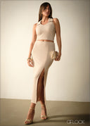 High Waist Midi Skirt - 271125