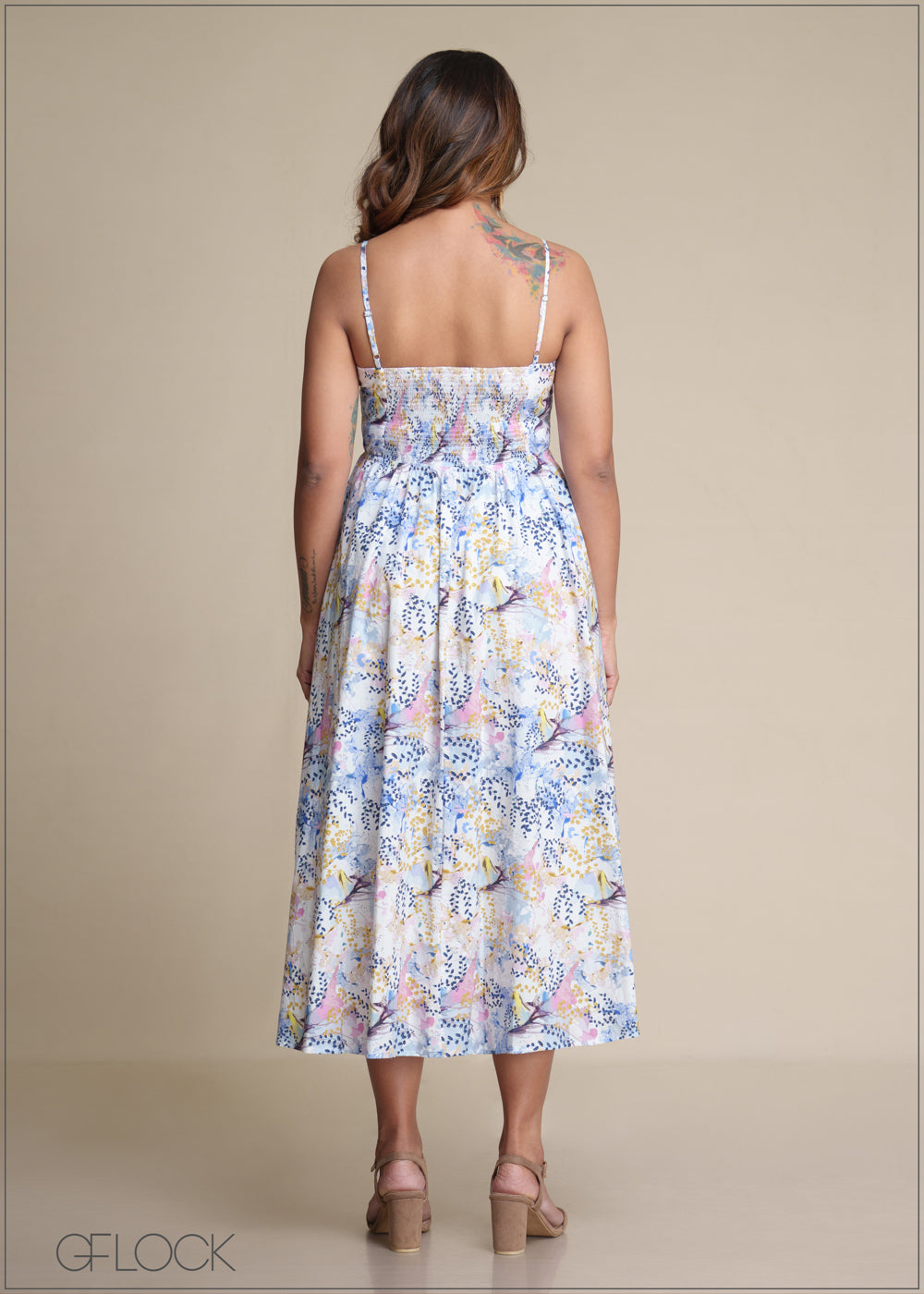 Front Pleated Midi Dress - 180825