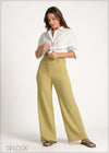 Pleat Detail Wide Leg Pant - 230924