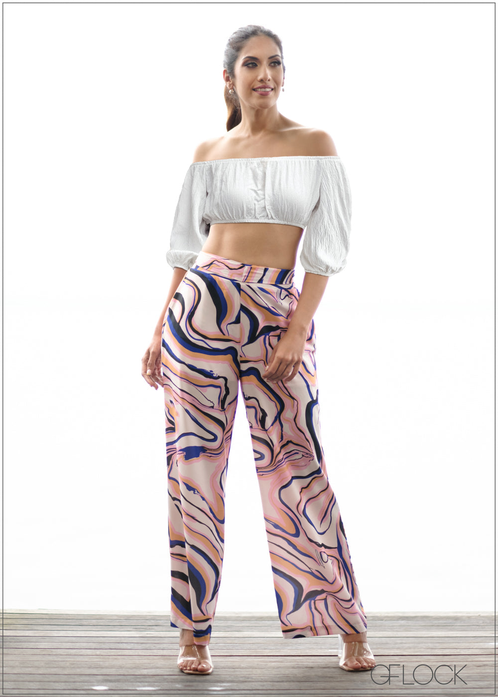 Printed Wide Leg Pant - 031123