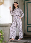 Abstract Printed Wide Leg Pant - 040425