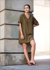 V-Neck Shift Dress - 010124