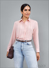 Long Sleeve Top With Pin-Tuck Detail - 260224