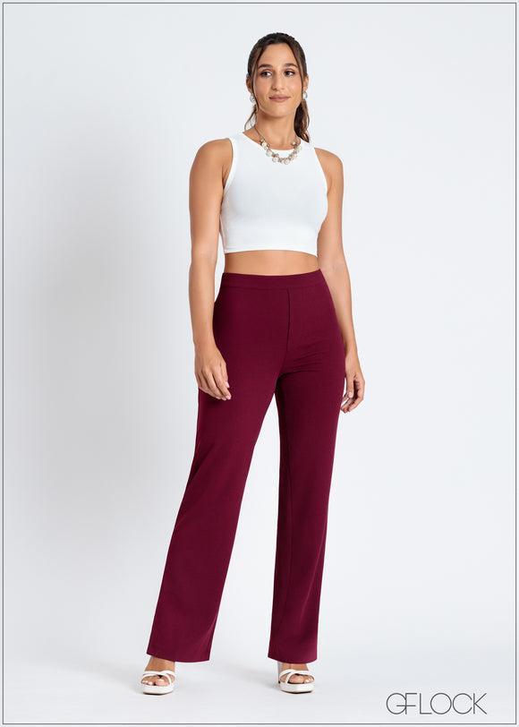 Side Slit Straight Leg Pant - 120824