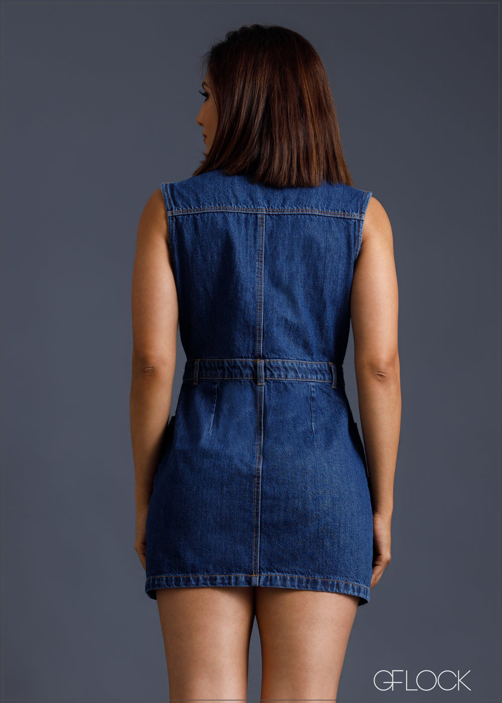 Mid Blue Pinafore - 270124