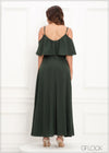 Off The Shoulder Frill Detailed Maxi Dress - 290923