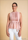 Sleeveless Top With Pintucks - 250324