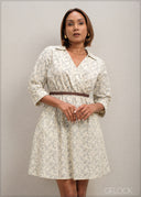 Long Sleeve Printed Dress - 300625