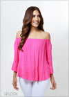 Off Shoulder Crinkle Top - 030723