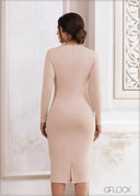 Long Sleeved Ring Cut-Out Detailed Dress - 101123