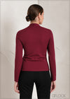 Long Sleeve Top With Queen Anne Neckline - 061223