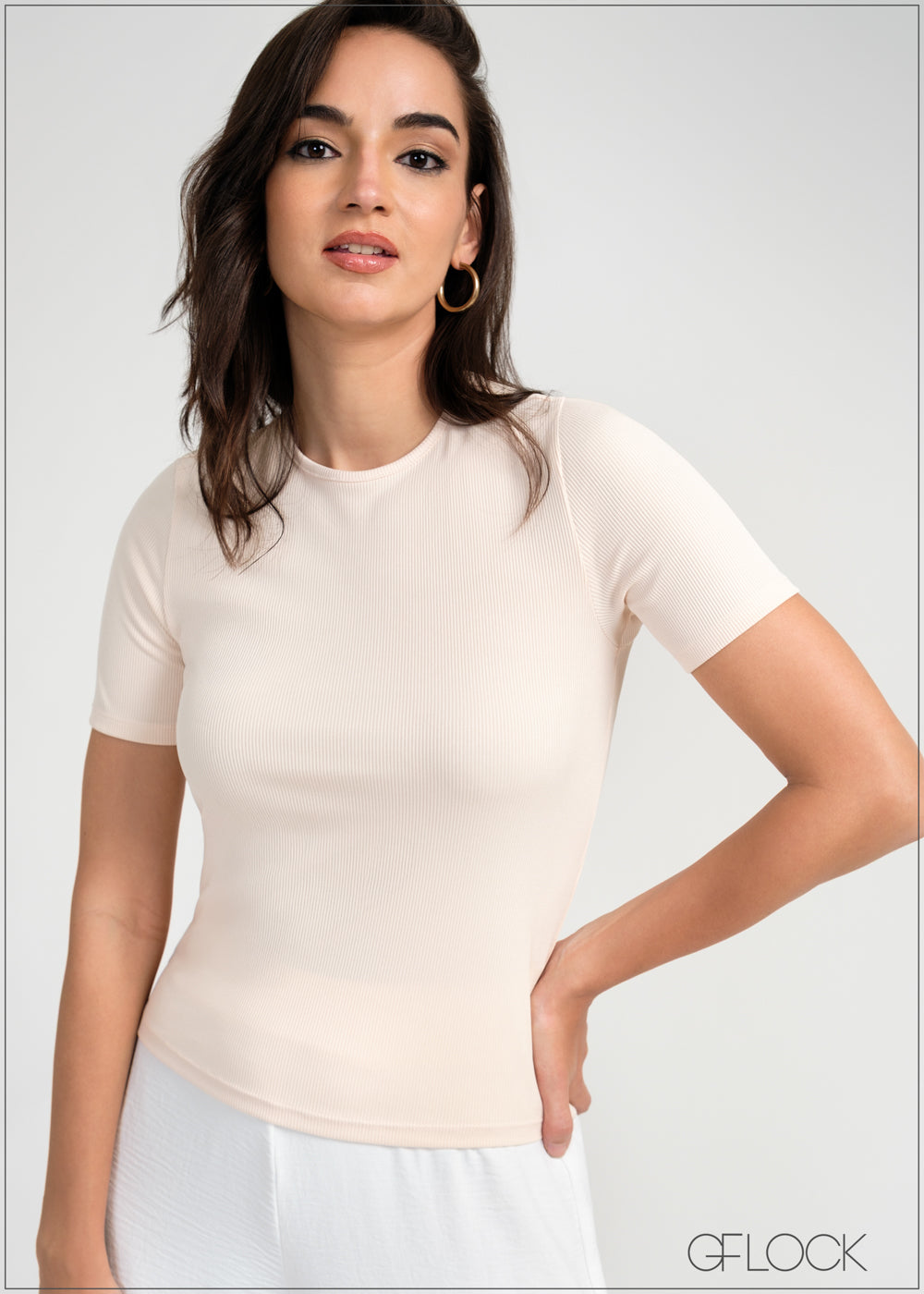Short Sleeve Ribbed T-Shirt - 050925