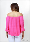 Off Shoulder Crinkle Top - 030723