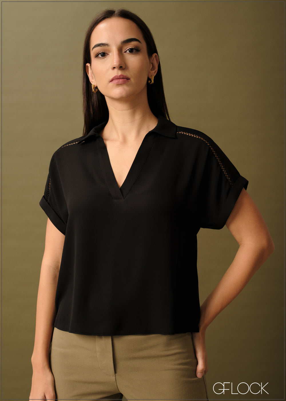 Lace Trim Top - 061025