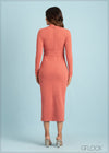 High Neck Bodycon Tie Up Dress - 020623