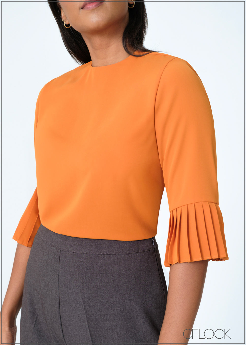 Pleated Sleeve Detailed Top - 200625