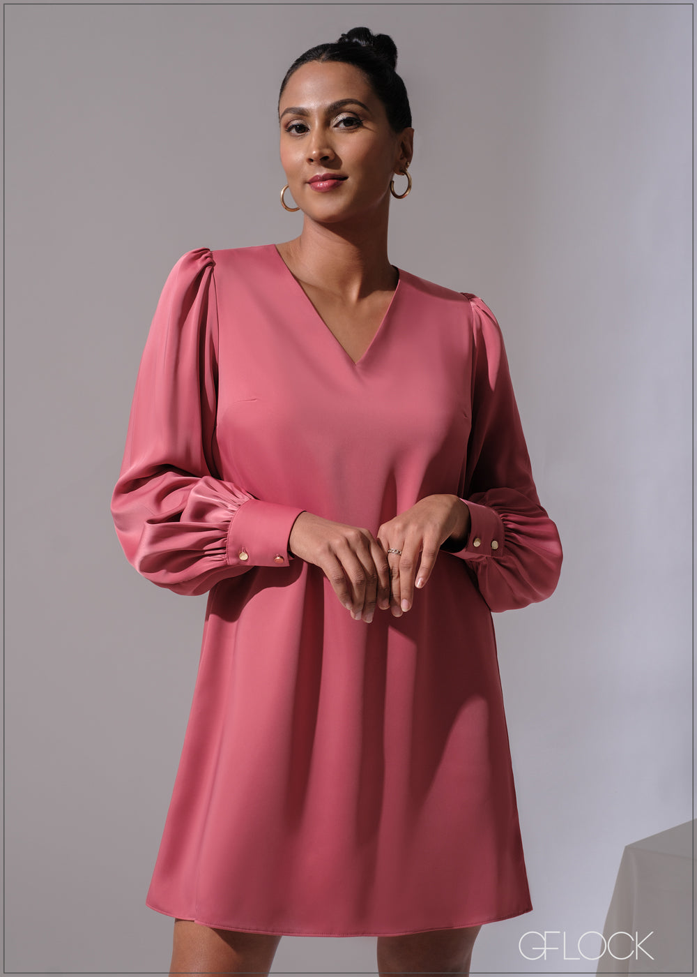 Puff Sleeved Mini Dress - 300525