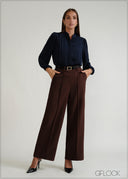 Straight Leg Pintuck Pant - 070926