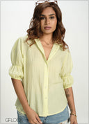 Textured Button-Down Top - 130826