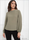 Crew Neck Popover Top - 150923