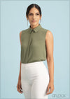 Collared Sleeveless Top - 020623