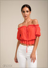 Tie Up Detail Off Shoulder Top - 100723