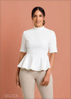 High Neck Peplum Top - 220523