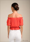 Tie Up Detail Off Shoulder Top - 100723