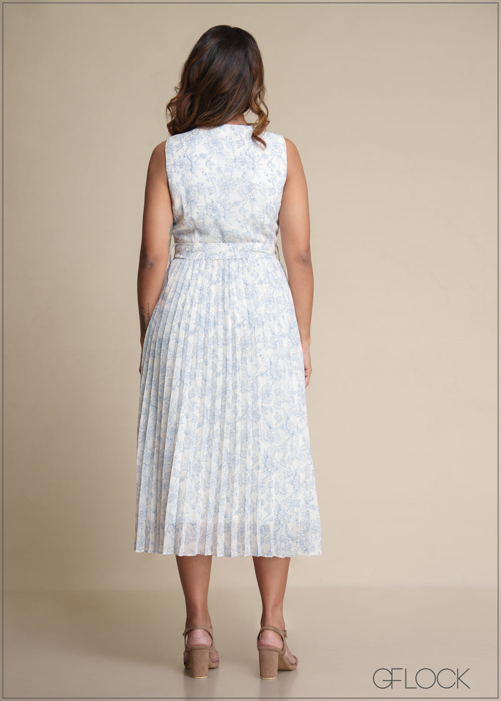 Pleated Floral Dress - 180825