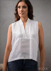 V-Neck Linen Top - 021023