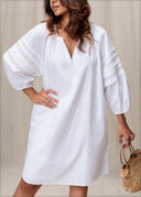 V-Necked Oversized Dress - 020326