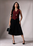 Sleeveless Trim Detail Waistcoat - 151026