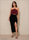 Frill Detail Halter Crop Top - 201223