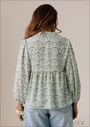 Printed V-Neck Top - 280926