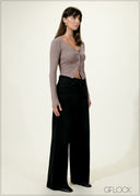 Black Wide Leg Jean - Short Length - 030626