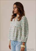 Printed V-Neck Top - 280926
