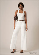 High Waist Wide Leg Jean - Short Length - 220826D