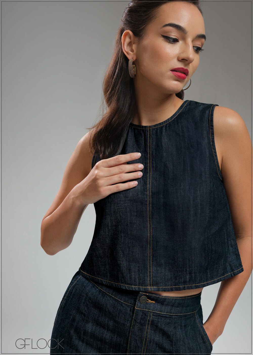 Round Neck Loose Vest Top - 210925