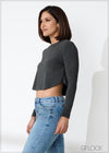 Curved Hem Detail Top - 220124