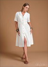 Cuban Collar Shirt Dress - 220324