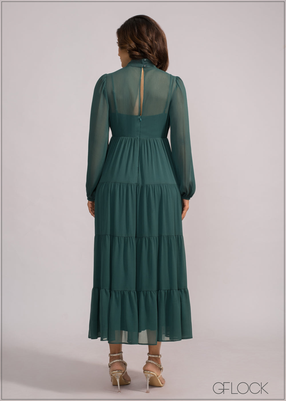 High Neck Tiered Maxi Dress - 200424