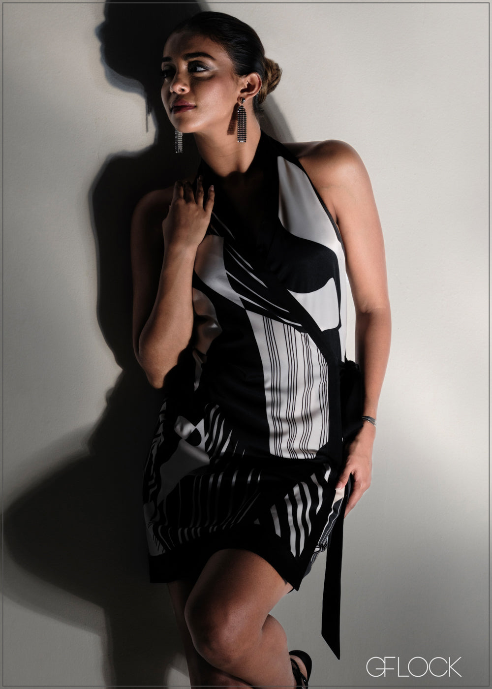 Printed Halter Neck Mini Dress - 270625